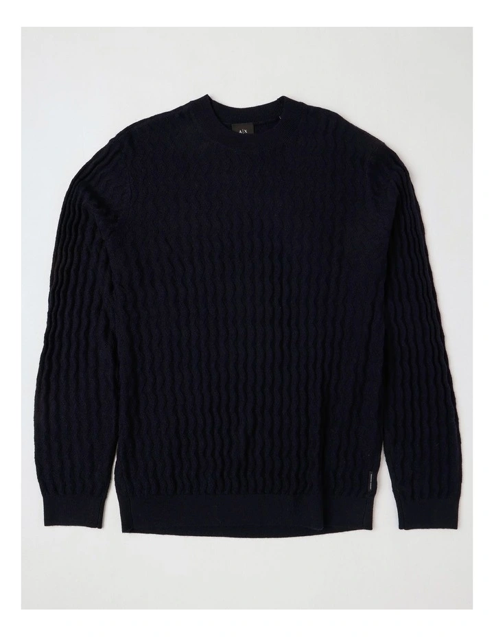 Armani Knit Pullover Deep Navy Zig Zag image 1