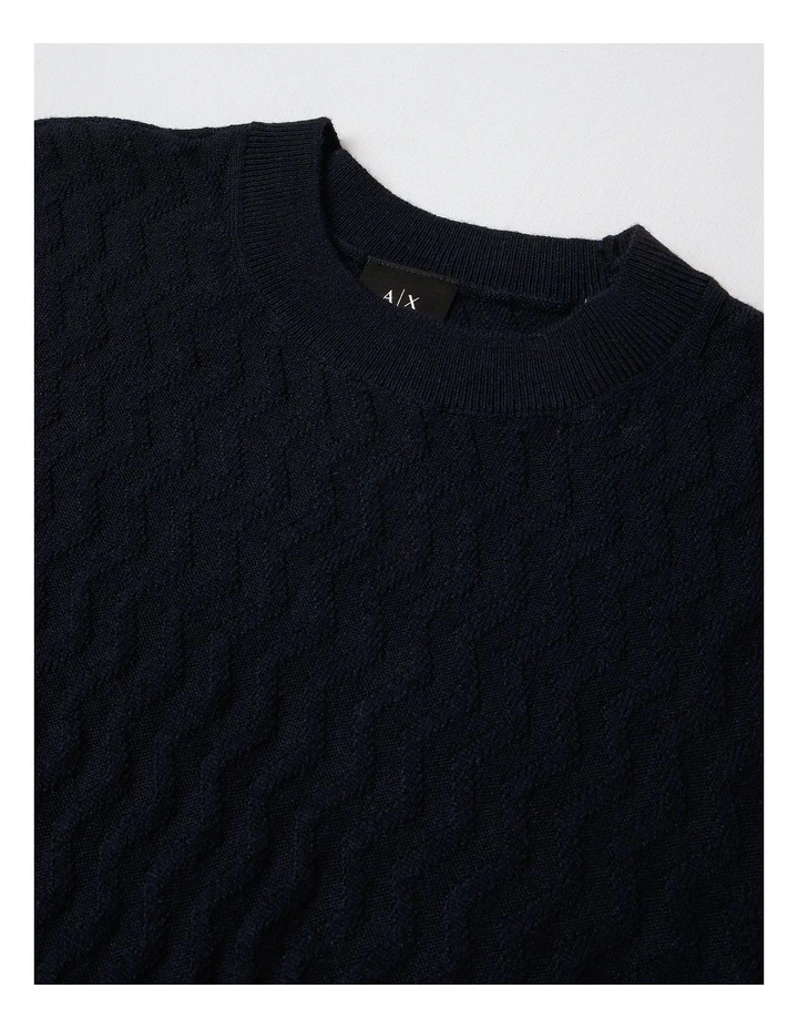 Armani Knit Pullover Deep Navy Zig Zag image 2