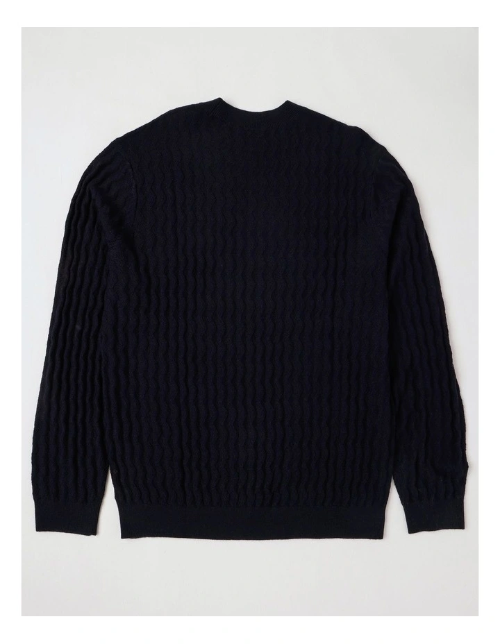 Armani Knit Pullover Deep Navy Zig Zag image 3