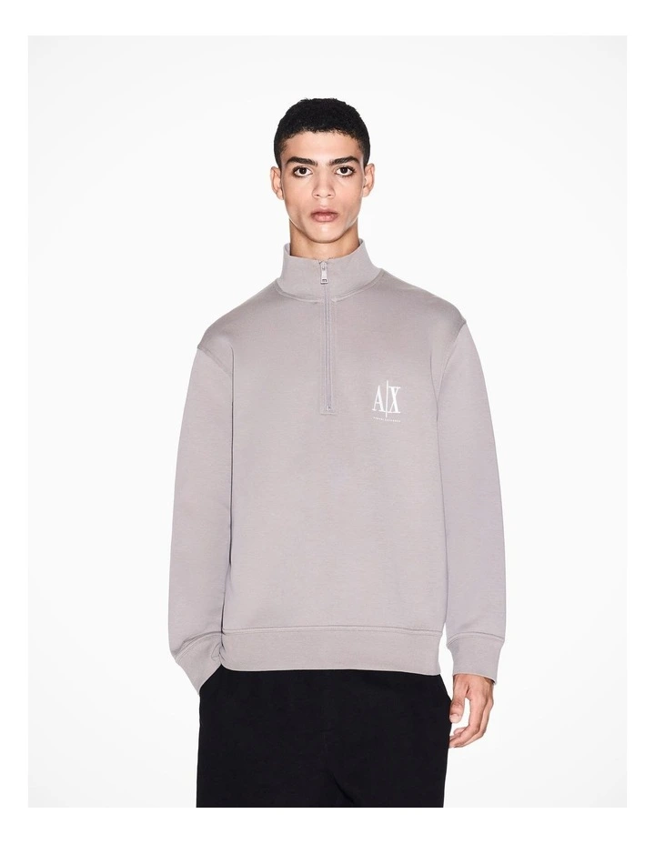 Icon Half-Zip Sweatshirt in Driftwood image 1