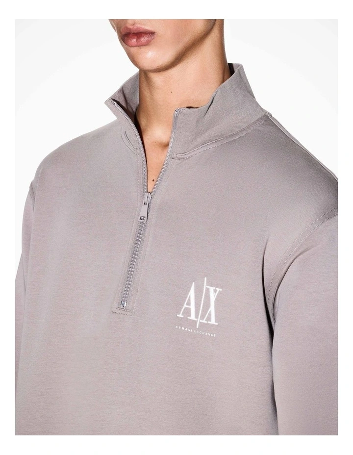 Icon Half-Zip Sweatshirt in Driftwood image 3