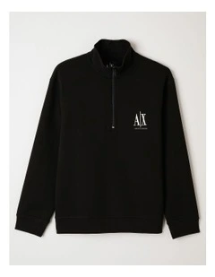 Icon Half-Zip Sweatshirt in Black