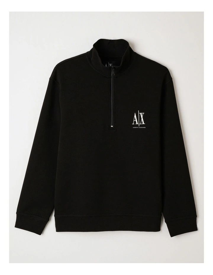 Icon Half-Zip Sweatshirt in Black image 1