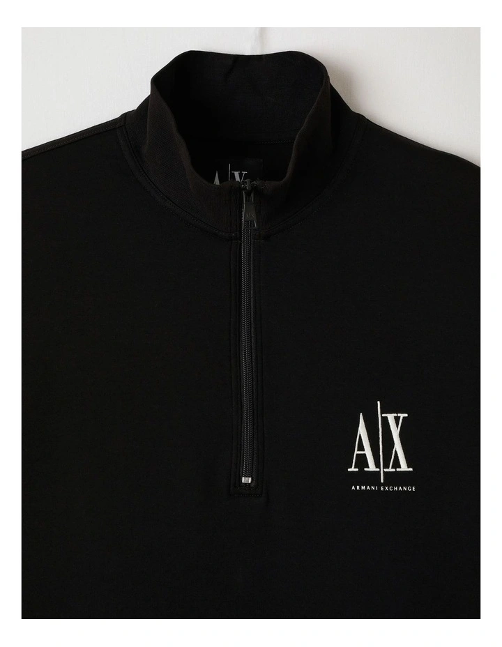Icon Half-Zip Sweatshirt in Black image 2