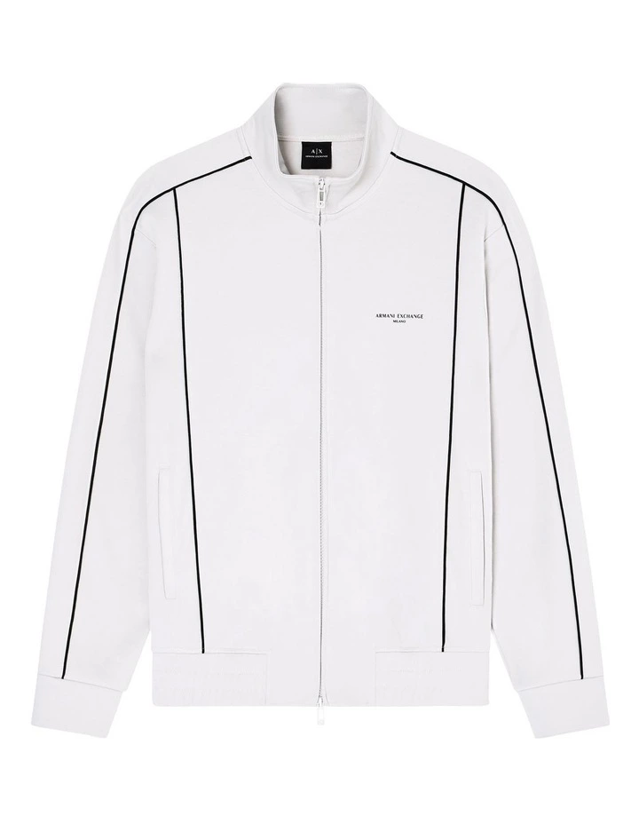 Refined Sport Full Zip Sweatshirt in Cream image 5