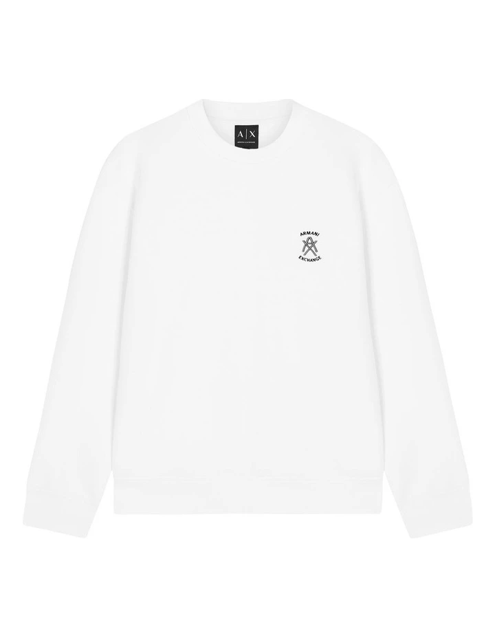 Relaxed Logo Sweatshirt in White image 5
