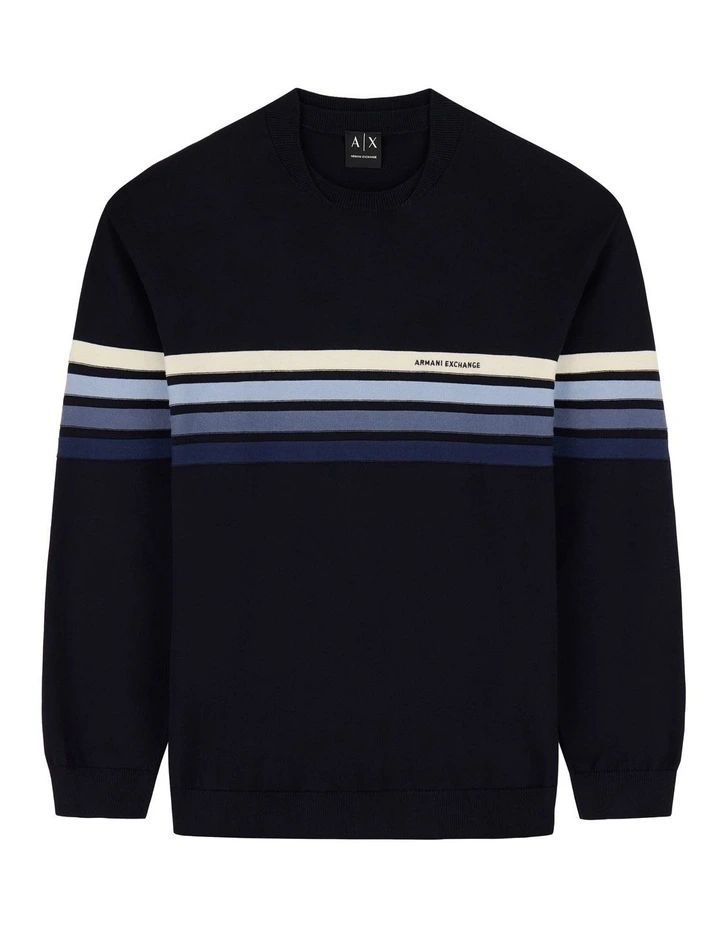 Striped Sweatshirt in Blue Mixed Stripe image 1