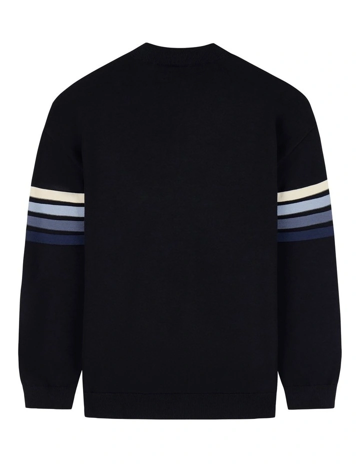 Striped Sweatshirt in Blue Mixed Stripe image 2