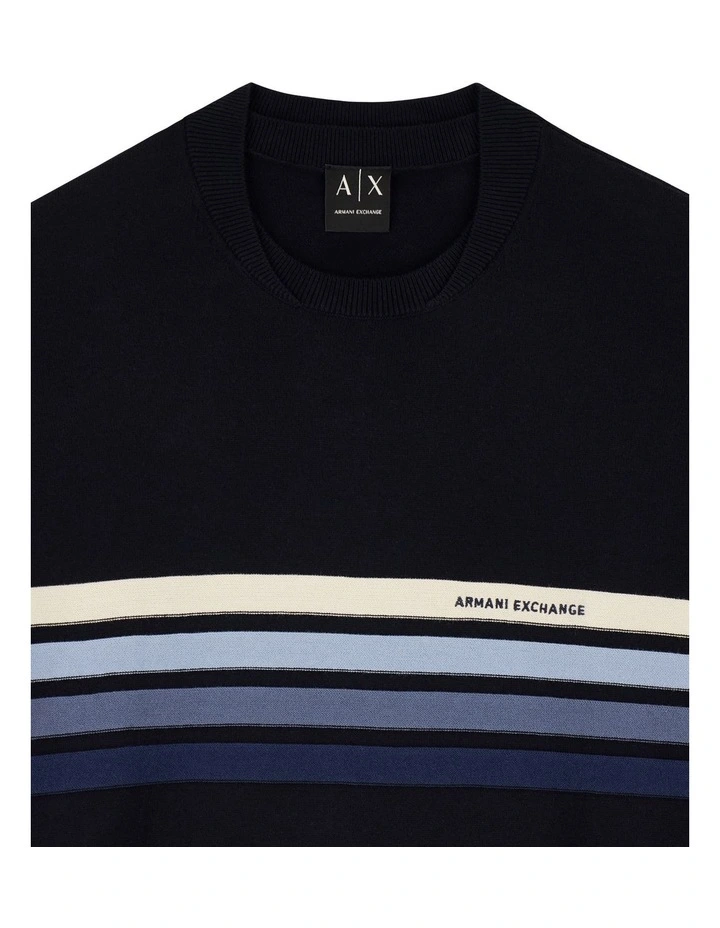 Striped Sweatshirt in Blue Mixed Stripe image 3