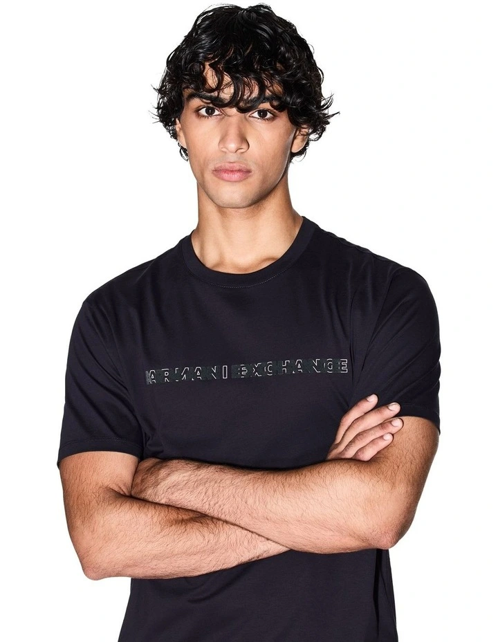 Urban Expedition Logo-on-Logo T-shirt in Deep Navy image 4