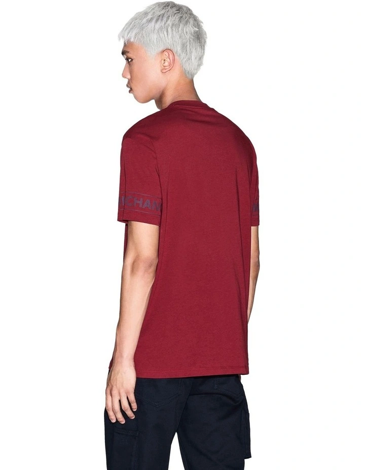 Winter Shades Sleeve Logo T-shirt in Pomegranate image 2