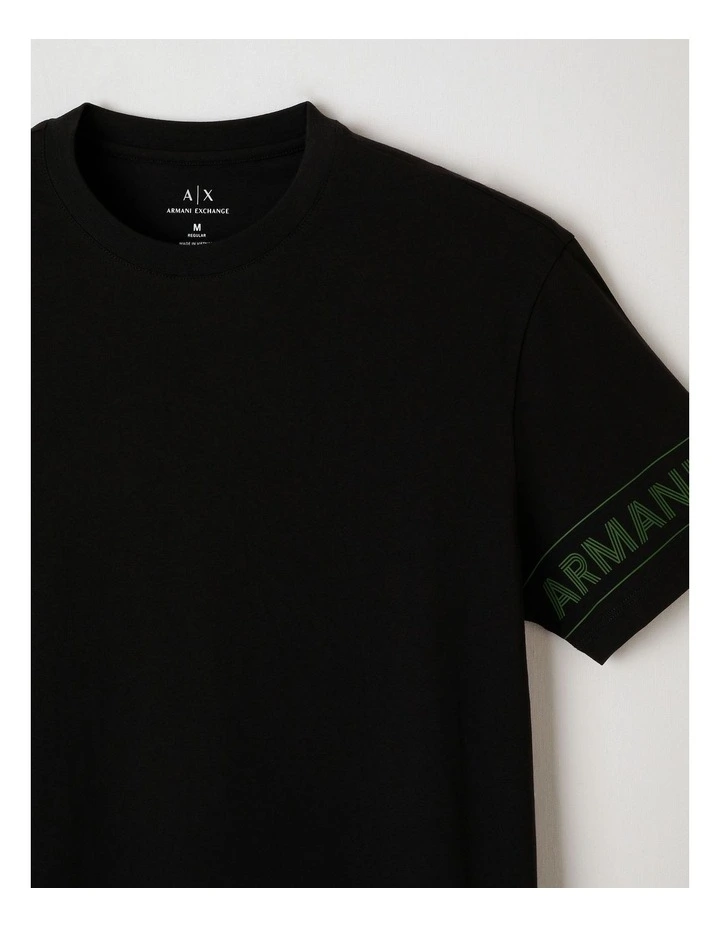 Winter Shades Sleeve Logo T-shirt in Black image 2
