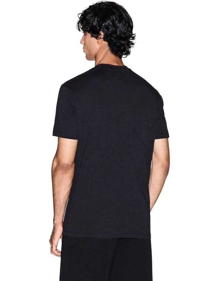 Crew Neck T-shirt in Black/Diagonal Gold image 2