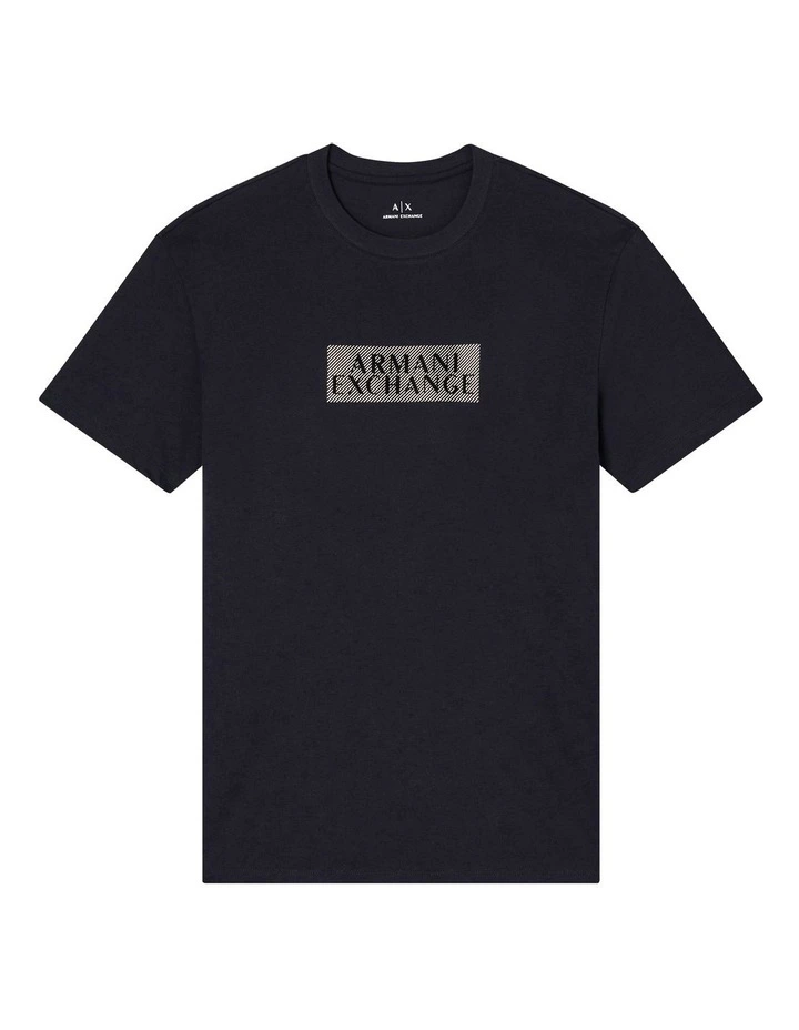 Crew Neck T-shirt in Black/Diagonal Gold image 5