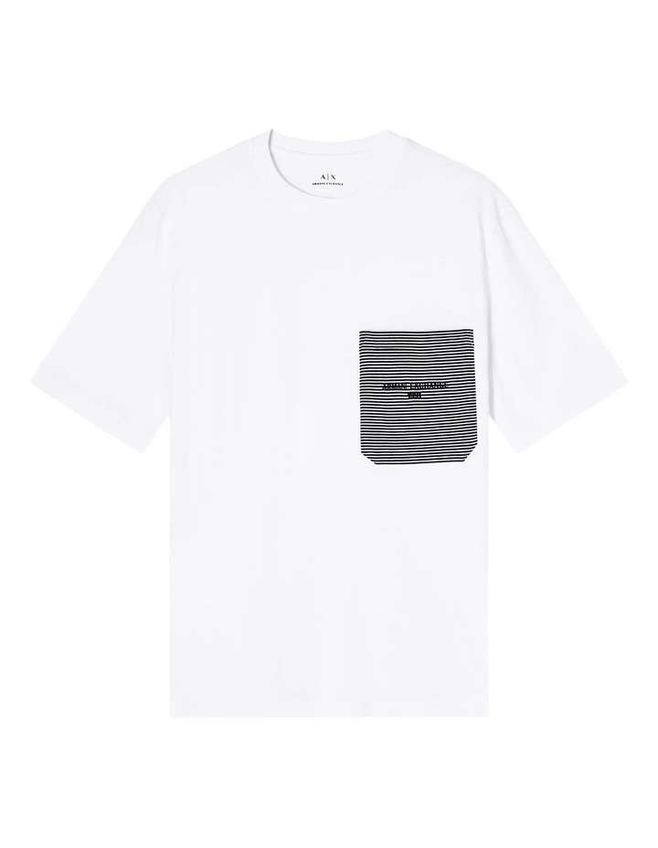 Urban Sailor Stripe Pocket T-shirt in Off White image 5