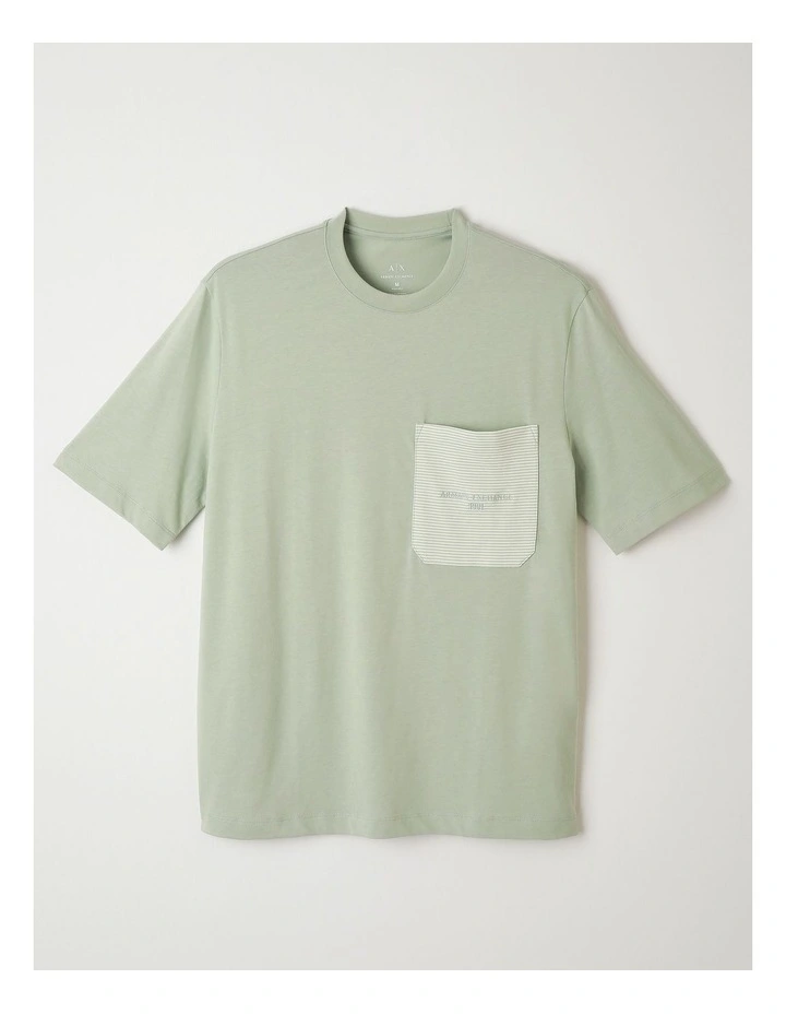 Urban Sailor Stripe Pocket T-shirt in Aqua Gray image 1