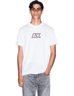 Retro Sport Ouline Logo T-shirt in Off White