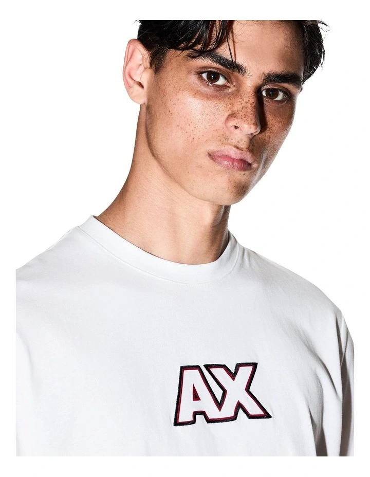 Retro Sport Ouline Logo T-shirt in Off White image 4