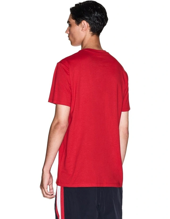Retro Sport Ouline Logo T-Shirt in Red image 2