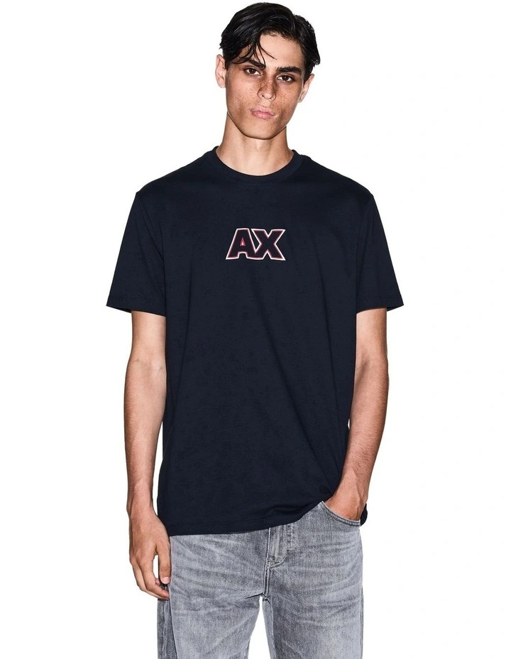 Retro Sport Ouline Logo T-shirt in Deep Navy image 1