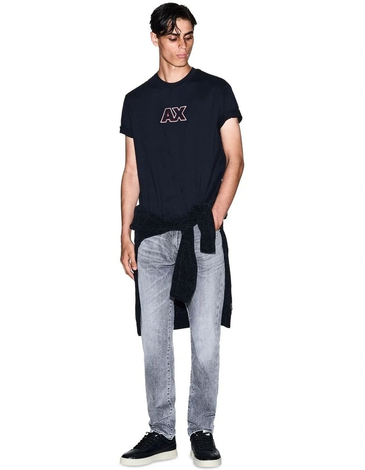 Retro Sport Ouline Logo T-shirt in Deep Navy image 3