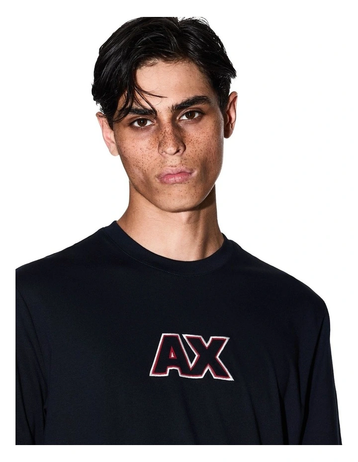 Retro Sport Ouline Logo T-shirt in Deep Navy image 4