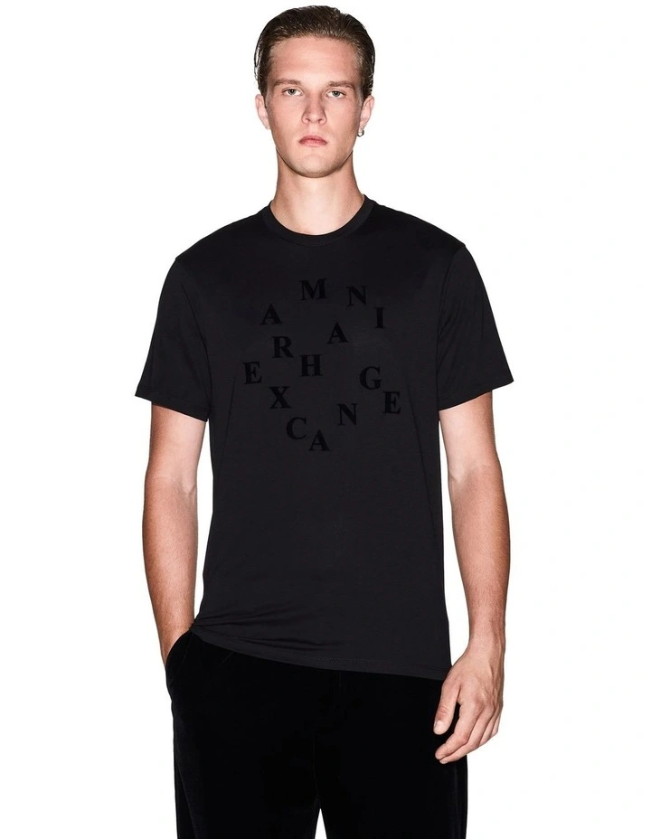 Retro Sport Asymmetrical Logo T-shirt in Black image 1