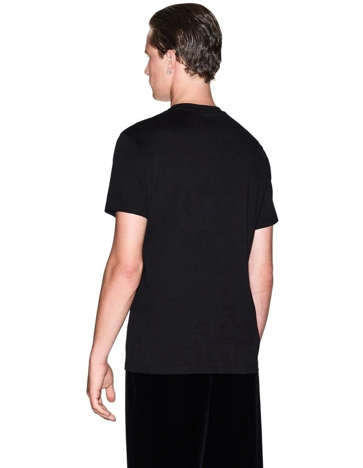 Retro Sport Asymmetrical Logo T-shirt in Black image 2
