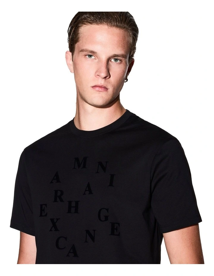 Retro Sport Asymmetrical Logo T-shirt in Black image 4