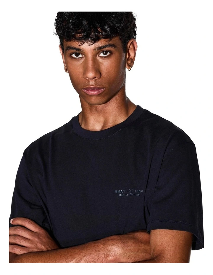 Essential Milan New York T-shirt in Deep Navy image 3