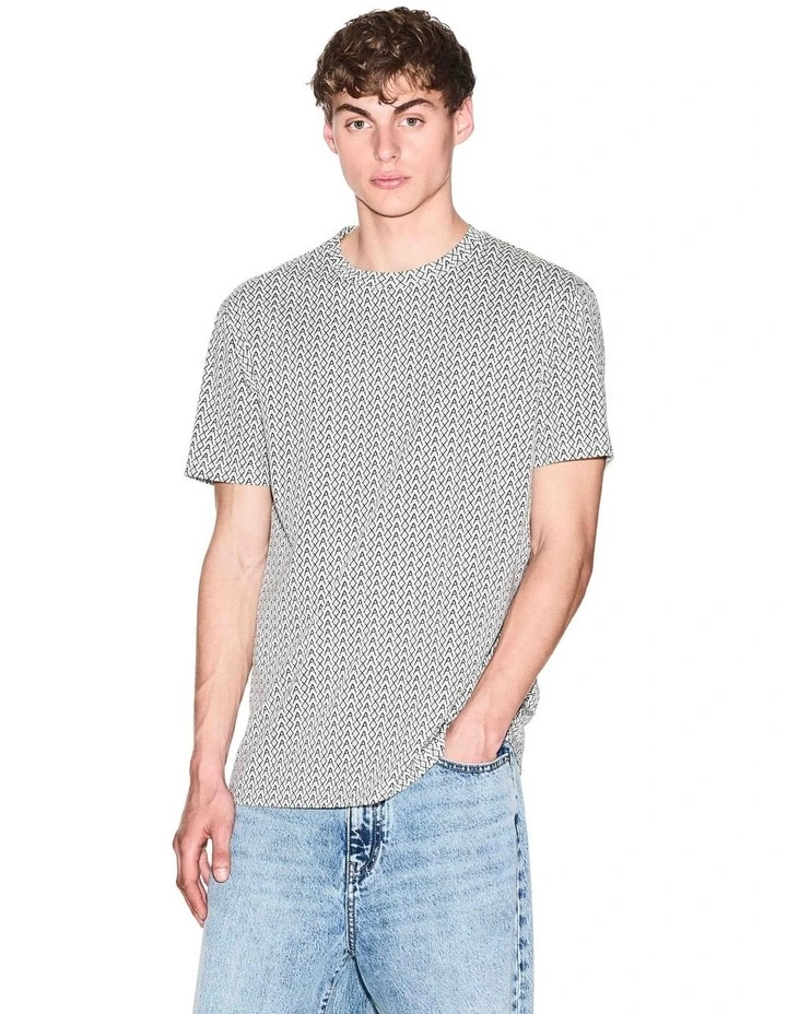 Allover Logo Print T-shirt in White image 1