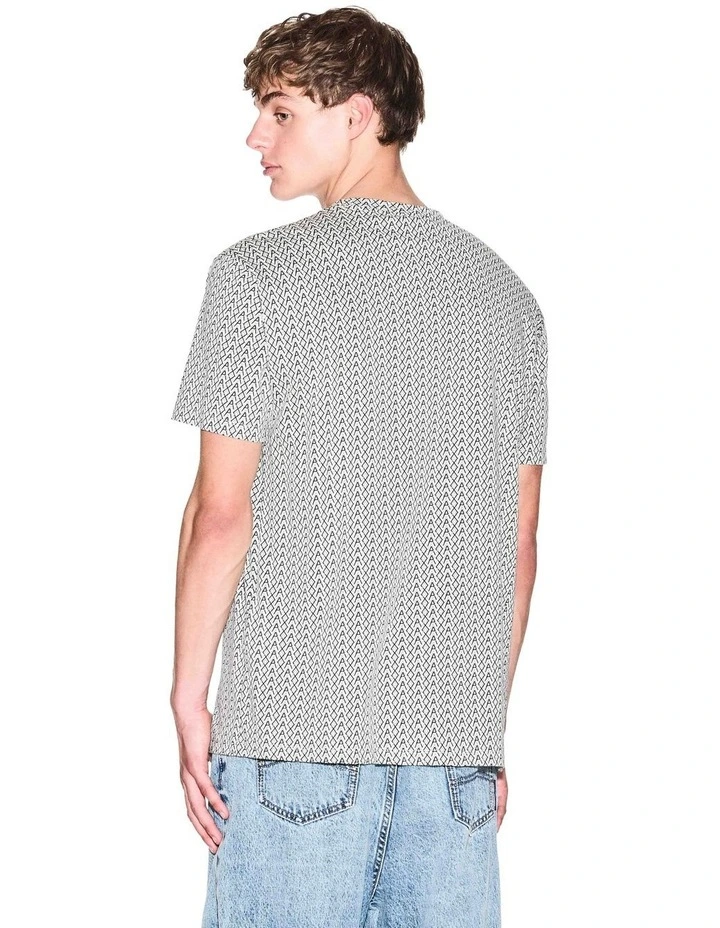 Allover Logo Print T-shirt in White image 2