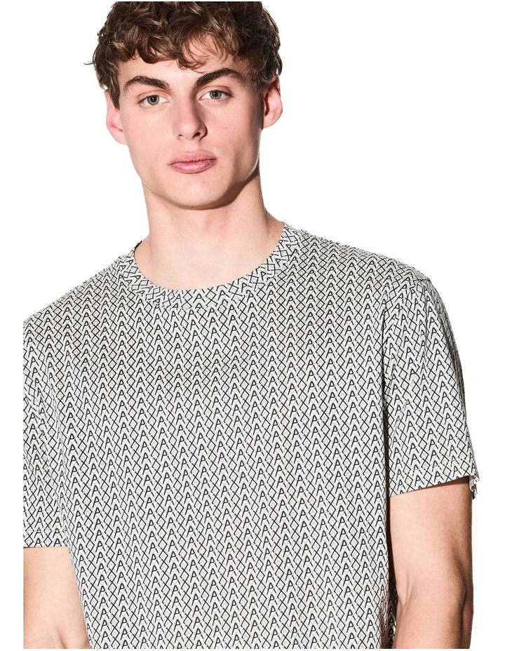 Allover Logo Print T-shirt in White image 3