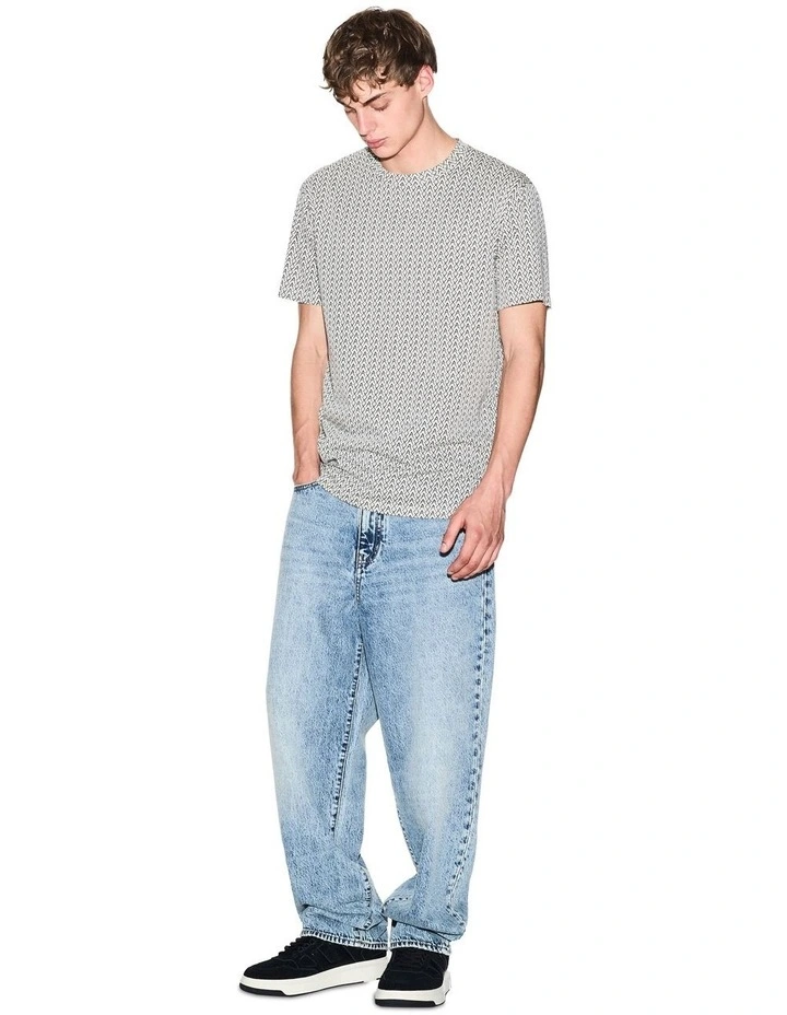 Allover Logo Print T-shirt in White image 4