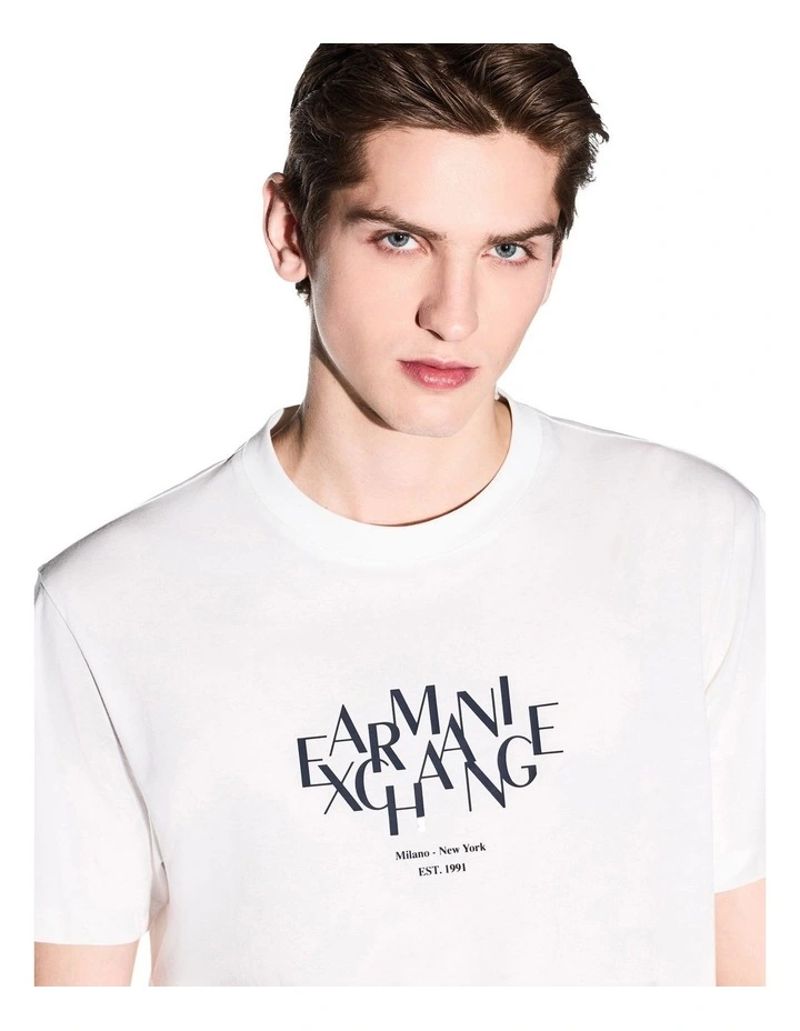 Chest Logo T-shirt in Off White image 3