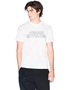 Bold Outline Logo T-Shirt in Off White