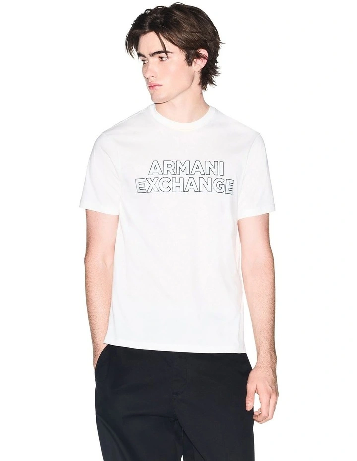 Bold Outline Logo T-Shirt in Off White image 1