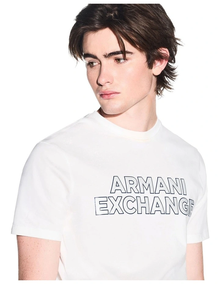 Bold Outline Logo T-Shirt in Off White image 3
