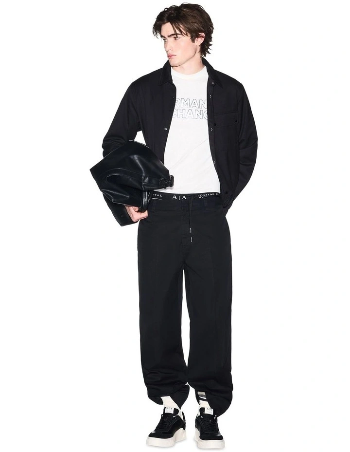 Bold Outline Logo T-Shirt in Off White image 4