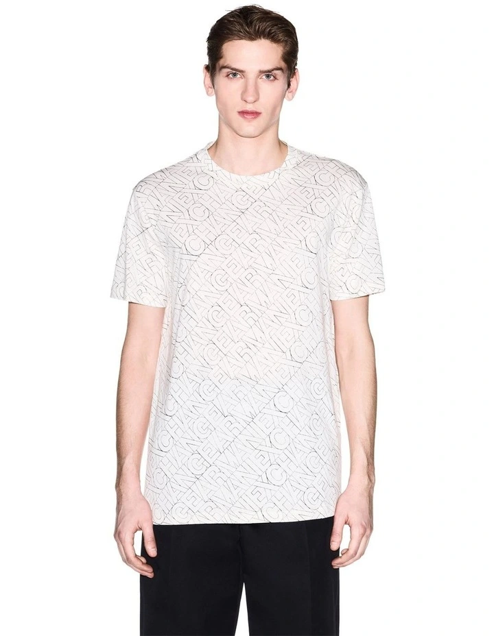 Diagonal Lettering Logomania T-shirt in White image 1