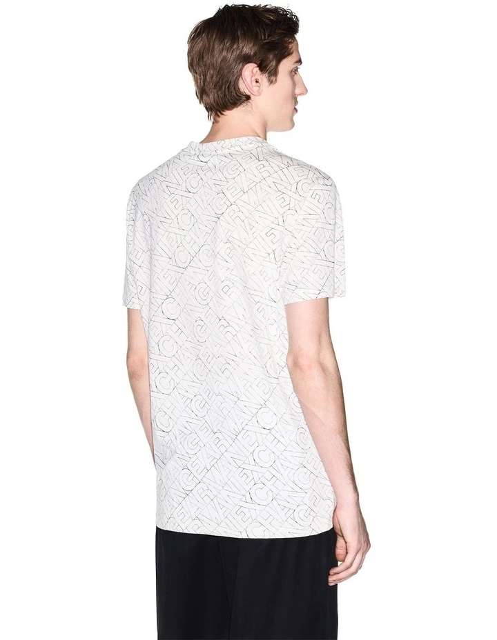 Diagonal Lettering Logomania T-shirt in White image 2