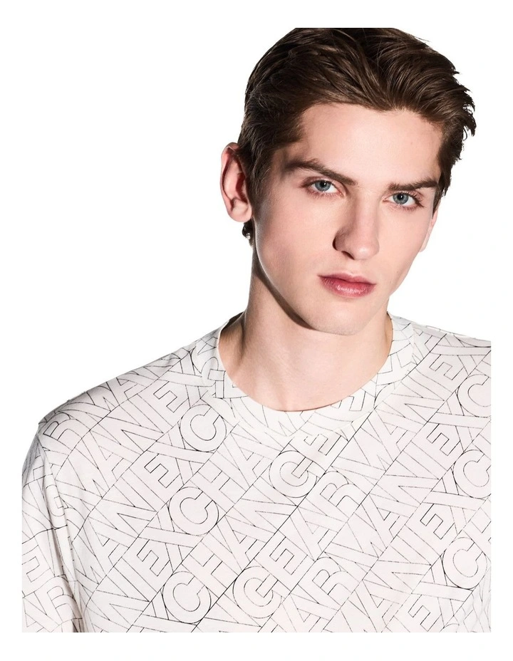 Diagonal Lettering Logomania T-shirt in White image 3