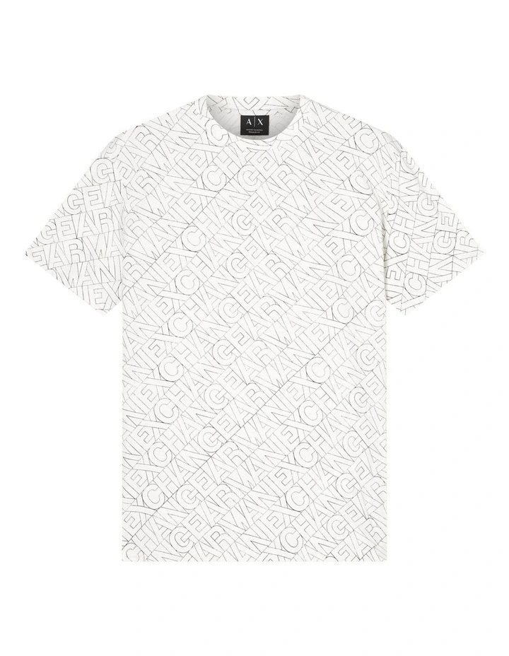 Diagonal Lettering Logomania T-shirt in White image 5