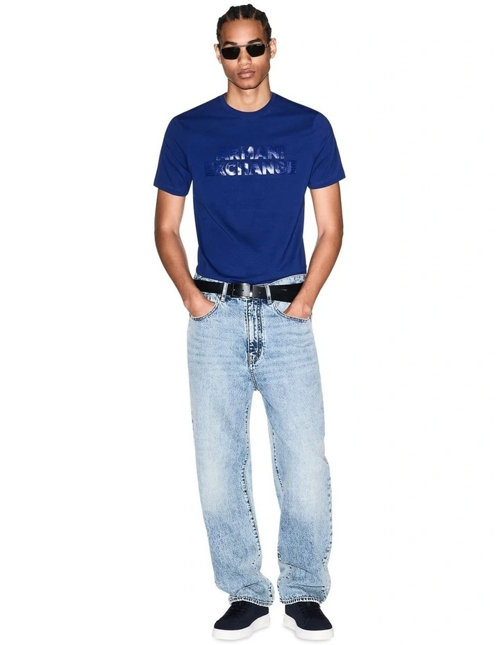 Bold Outline Logo T-shirt in Bellwether Blue image 4