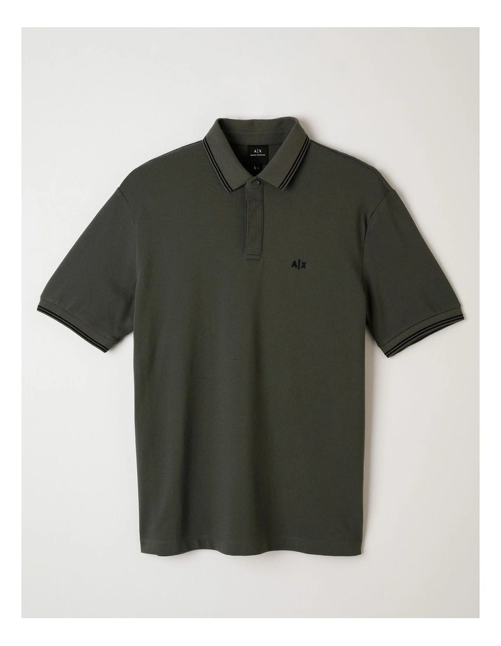 Basic Chest Logo Polo in Sage image 1