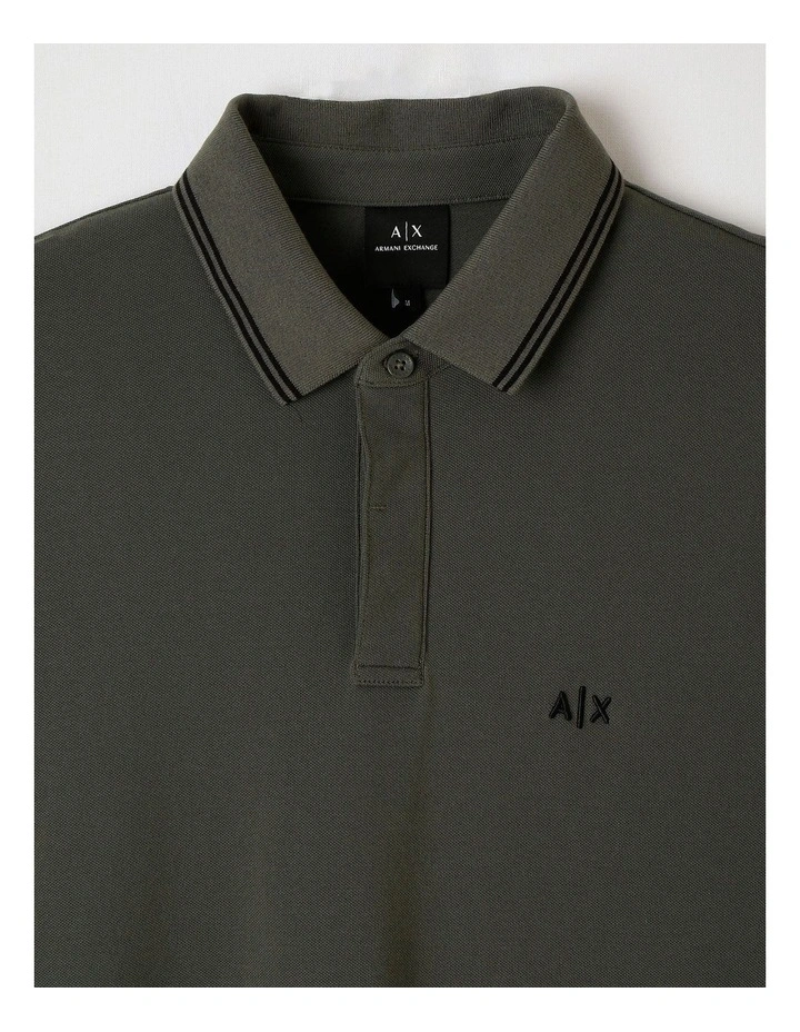 Basic Chest Logo Polo in Sage image 2