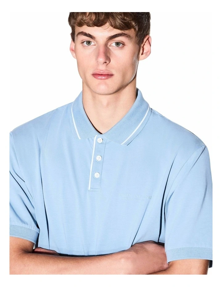 MI/NY Polo Shirt in Faded Denim image 3