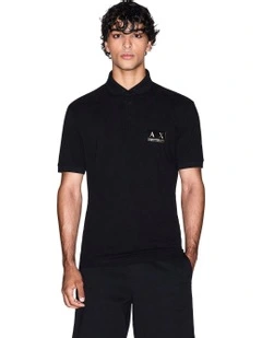 Chest Logo Polo Shirt in Black