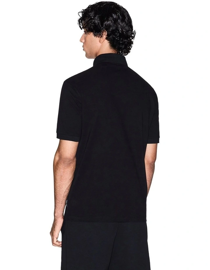 Chest Logo Polo Shirt in Black image 2