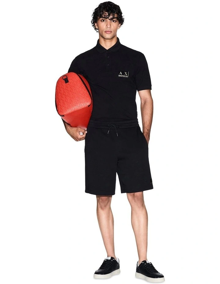 Chest Logo Polo Shirt in Black image 3